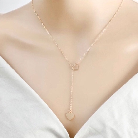 “Endless Love” Heart Lariat Minimalist Necklace - Picture 3 of 9